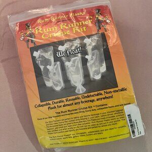 Rum Runner Cruise Kit Flask Reusable NEW Included: 2 Small, 2 Large, Funnel